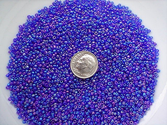 Size 11 Celestial rainbow beads cobalt 15 grams