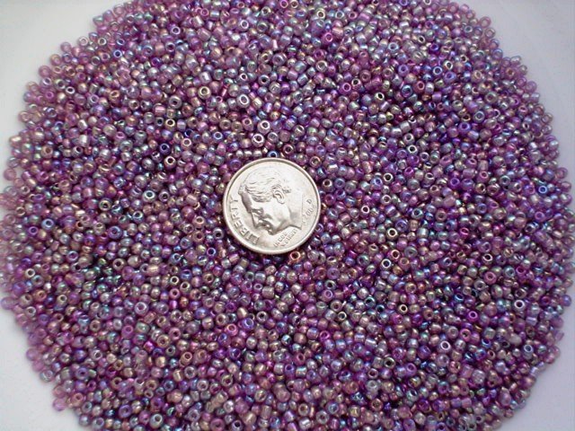 Size 11 Celestial rainbow beads purple 15 grams