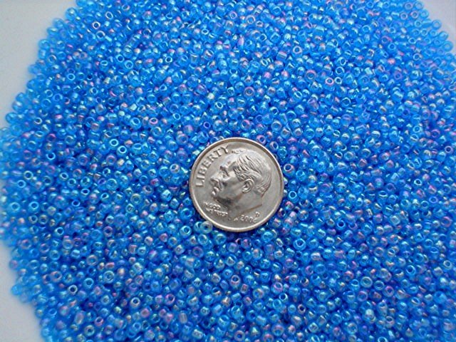 Size 11 Celestial rainbow beads turquoise 15 grams