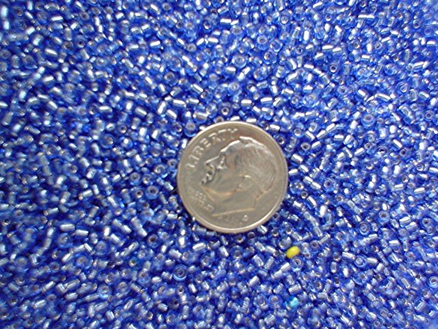 Size 11 Celestial silver lined beads blue 15 grams