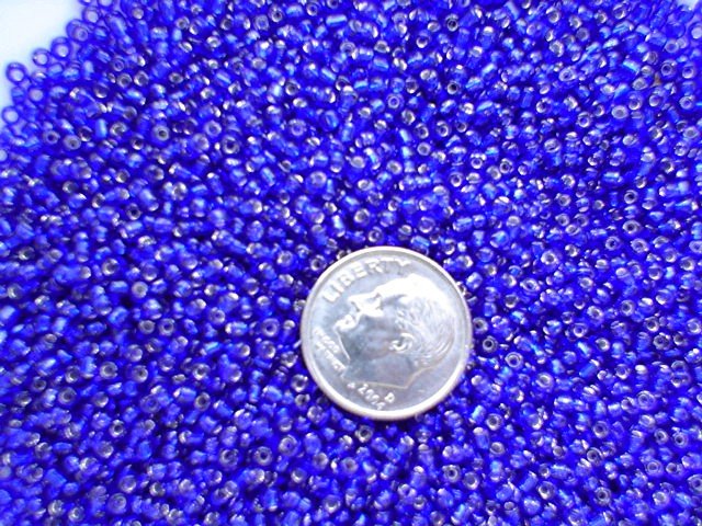 Size 11 Celestial silver lined beads cobalt 15 grams