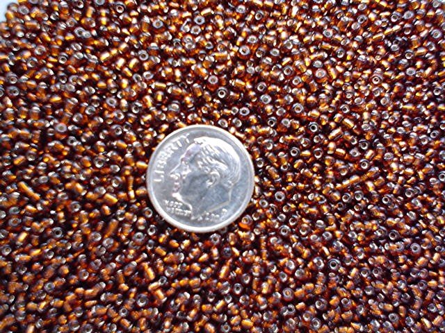 Size 11 Celestial silver lined beads brown 15 grams