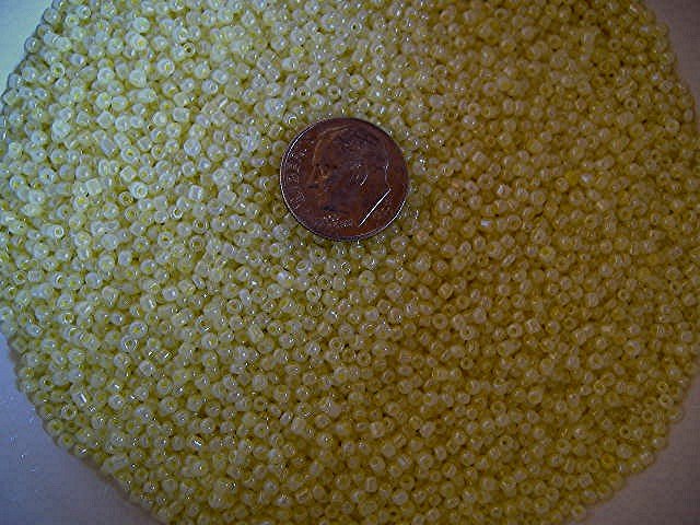 Size 11 pastel opaque seed beads yellow 15 grams