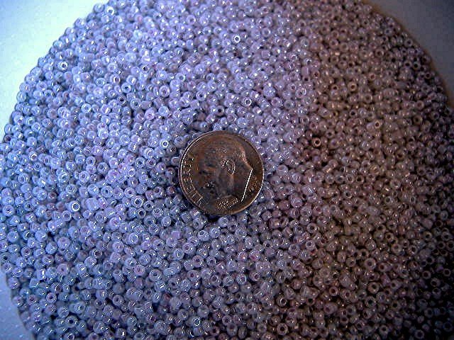 Size 11 Matsuno seed beads opaque lilac gray 15 grams