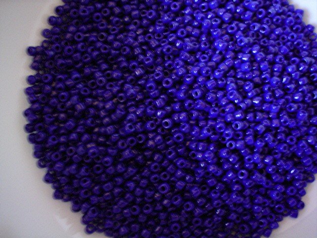 Size 8 seed beads Opaque Cobalt blue15 grams