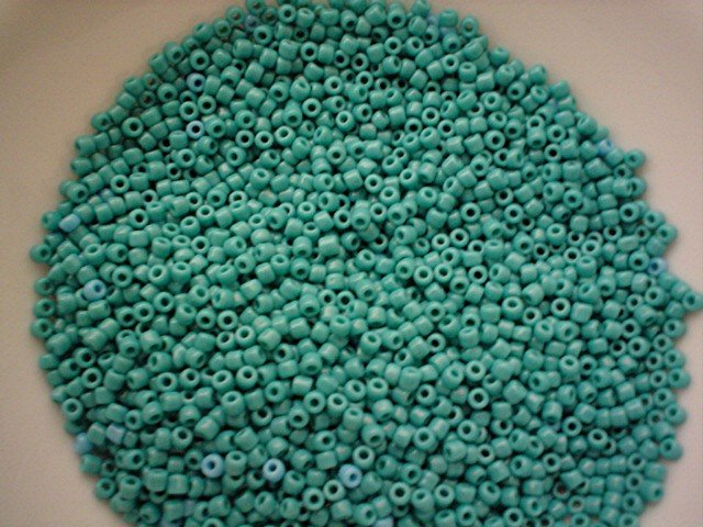 Size 8 seed beads Opaque Turquoise 15 grams