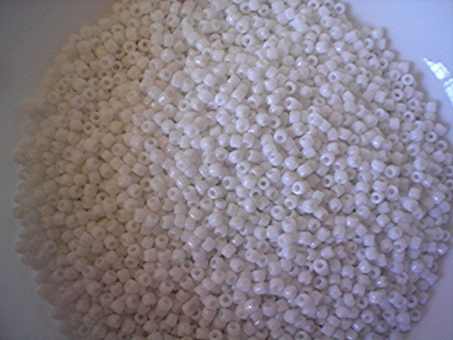 Size 8 seed beads Opaque White 15 grams