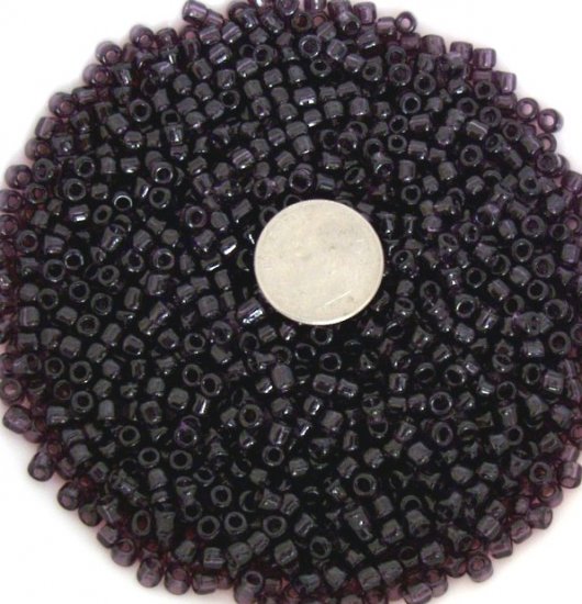 Size 6 transparent seed beads 25 grams Dark Amethyst