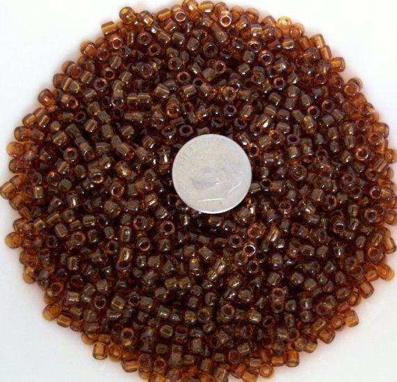 Size 6 transparent seed beads 25 grams Root Beer