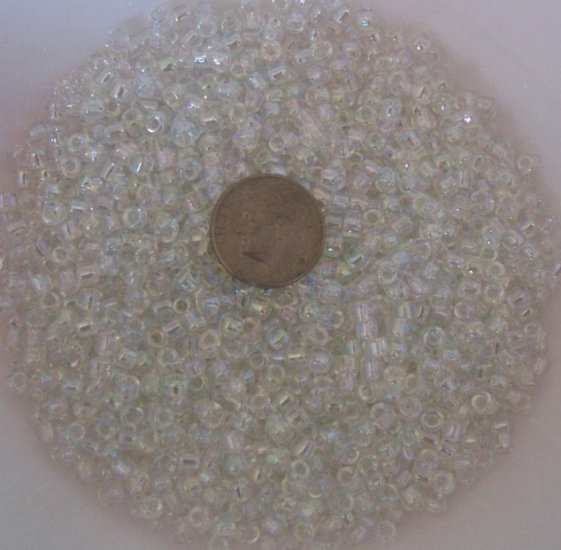 Size 6 seed beads Transparent Luster 25 Grams Clear