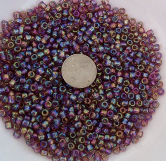 Size 6 seed beads Transparent Luster 25 Grams Lilac