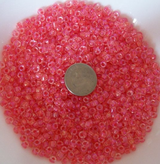 Size 6 seed beads Transparent Luster 25 Grams Peach