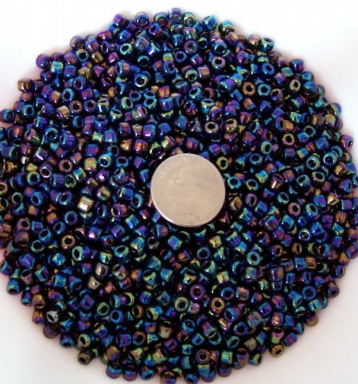 Size 6 seed beads Transparent Luster 25 Grams Rainbow