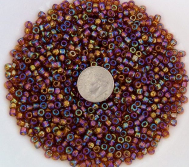 Size 6 seed beads Transparent Luster 25 Grams Root Beer