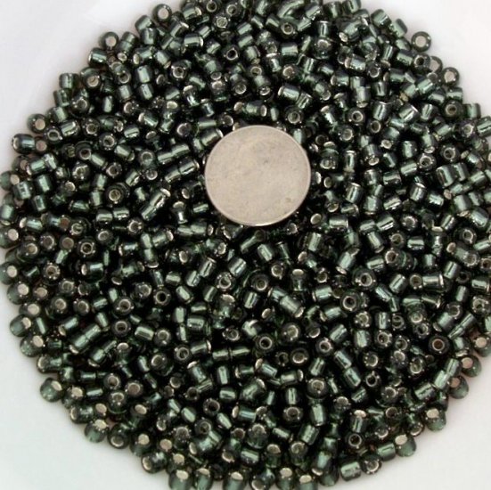 Size 6 seed beads Silver lined 25 grams gunmetal