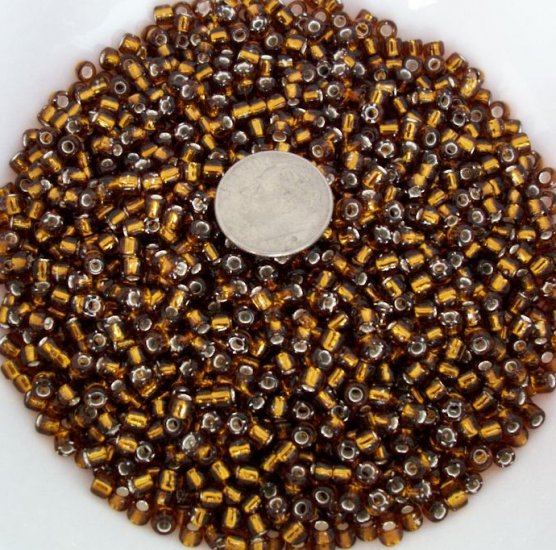 Size 6 seed beads Silver lined 25 grams Root Beer