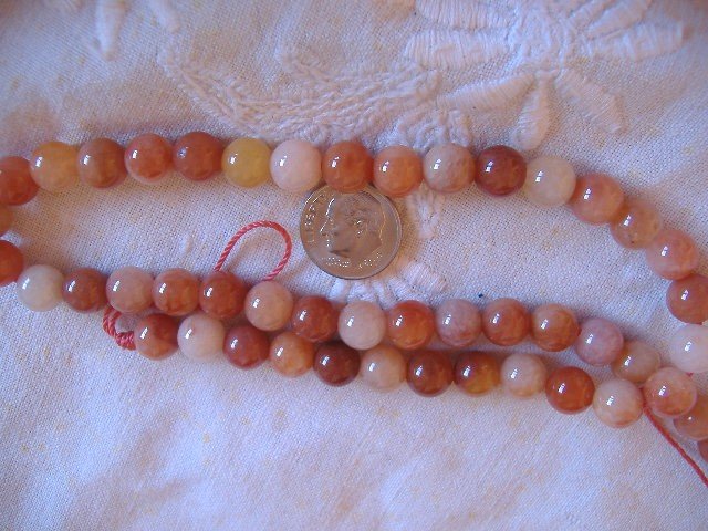 Gemstone stone beads Peach quartz Round 8MM 15 inch strand