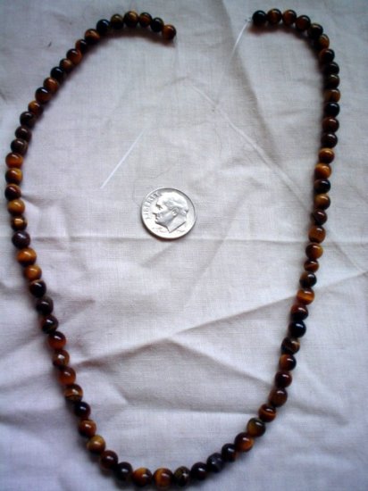Gemstone stone beadsTigereye round 5 to 6 mm 15 inch strand