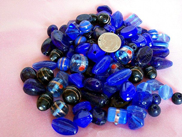 Bulk mixed beads. Hand made.1 pound blue