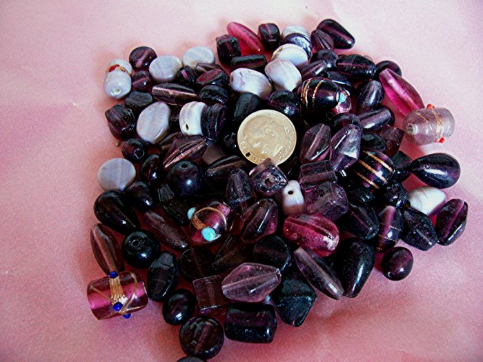 Bulk mixed beads. Hand made.1 pound amethyst