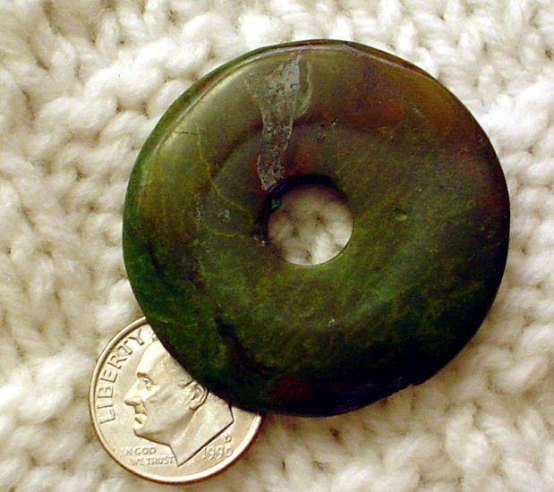 Turquoise donut pendant undrilled Aproximately 38mm a012