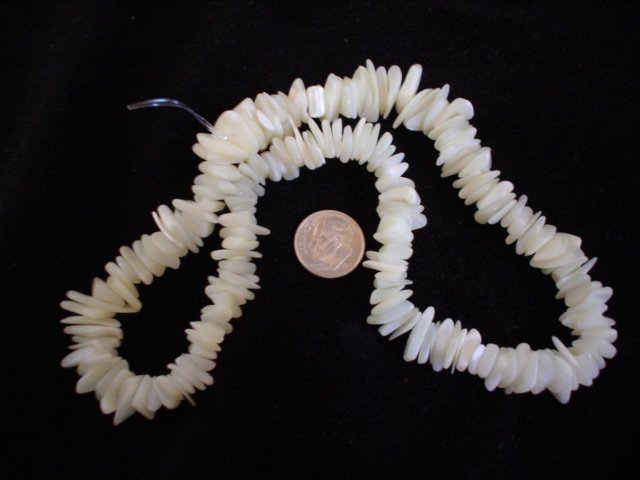 Mother of Pearl tumbled chip beads 16 inch strand