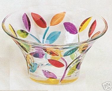 Small Colorful Leaves Murano Glass Decorative Bowl NEW IN BOX