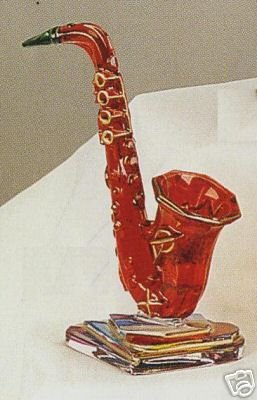 Collectible Italian Murano Art Glass Saxophone Sculpture