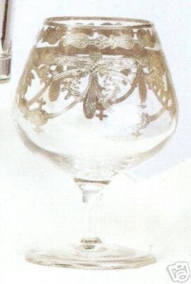 Set of 6 New Murano Medici Silver Overlay Brandy Glasses 5.5"