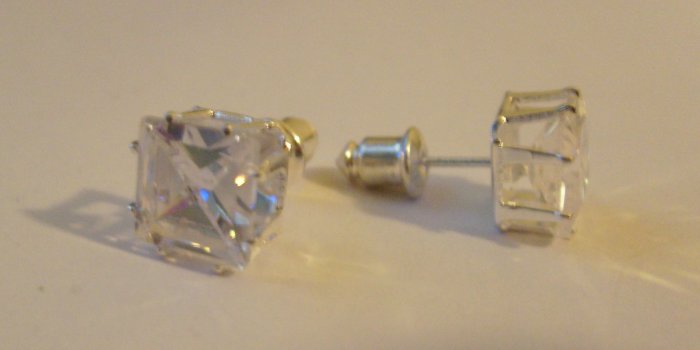 Square CZ Earrings