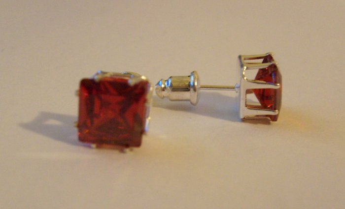 Red CZ Studs