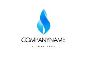 Blue and black flame style logo #1032