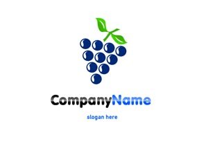 Purple and blue grapes logo #1034