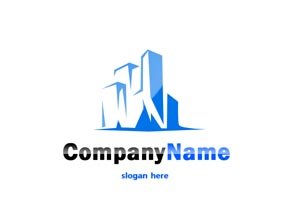 Blue city scape logo #1035