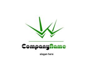 Green and black modern flower logo #1037