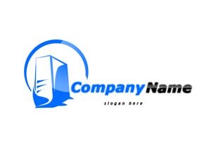 Blue computer logo #1040