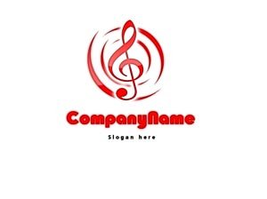 Music logo red #1045