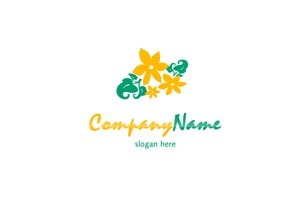 Yellow and green flowers logo #1077