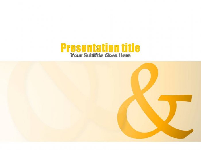 PowerPoint Yellow & Orange ampersand theme_004