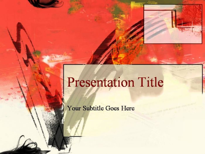 PowerPoint Red artistic theme_2003