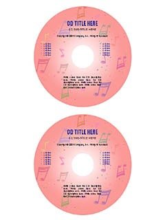 "Pink notes" cd/dvd label template