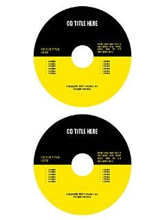 Yellow and black cd/dvd template