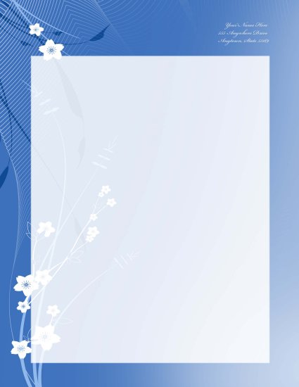 Blue flower letterhead 006