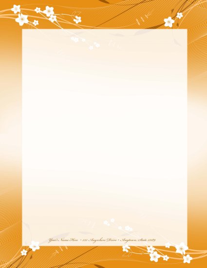 Orange flower letterhead 008