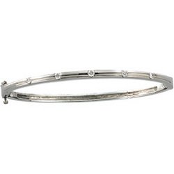 NEW 14K White Gold Diamond Bangle Bracelet