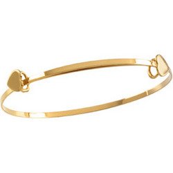 14K Yellow Gold Child's Expandable Heart Bracelet