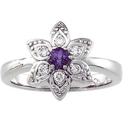 Great Prices!!!14K White Gold Chatham Alexandrite & Diamond Ring