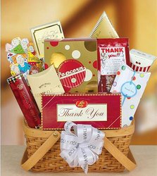 Joyous Thanks! Aaron Bell savory popcorn, toffee peanuts, Jelly Bellys, Hathaway's GIFT BASKET