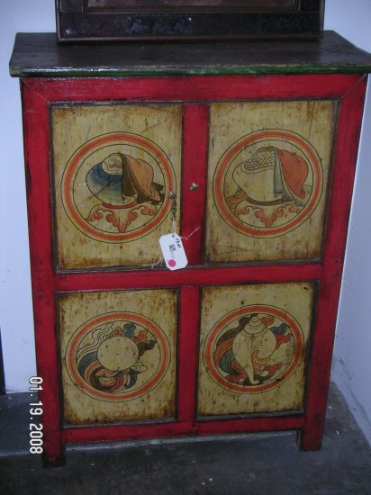 Indian Hand Painted Cabinet 01