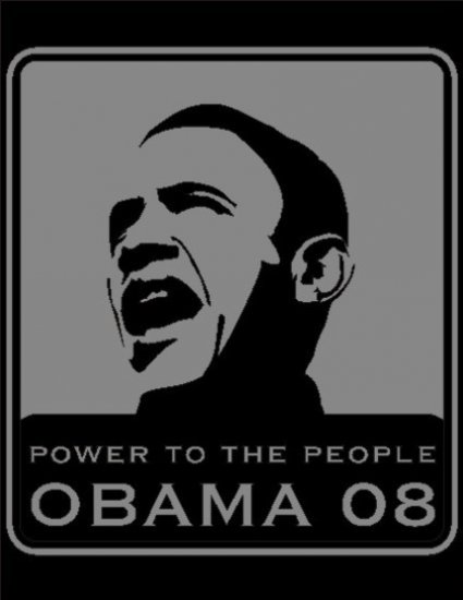 Barack Obama, Power To The People, T-shirt, BlK,W FW